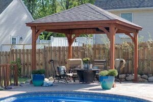 traditional hampton pavilion wood