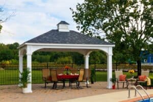 12x16-Traditional-White-Vinyl-Pavilion-8x8-Posts-Cupola-Asphalt-Shingles